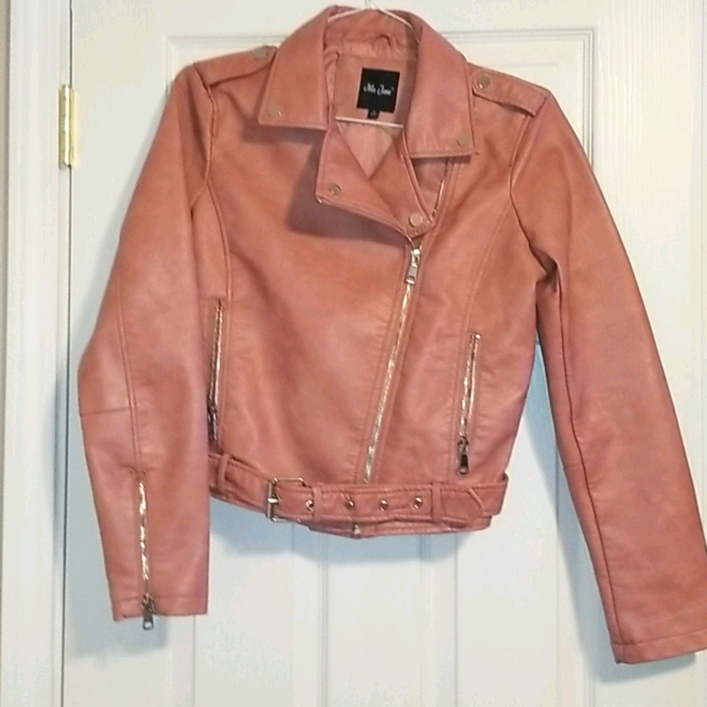 Pink leather jacket